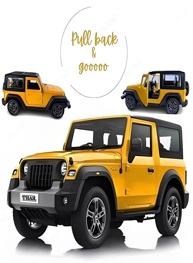 دبليو بي دي سيارة جيب ثار 4x4 من WBD، بمقياس 1:32، مصنوعة من المعدن المصبوب، تعمل بسحب للخلف، أبواب قابلة للفتح، لعبة سيارة مميزة للأطفال، نموذج مصغر واقعي، هدية مثالية للأطفال من عمر سنتين فما فوق، للبنات والأولاد، متعددة الألوان - Image 4